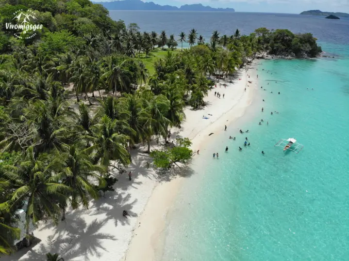 stretch of white sand beach